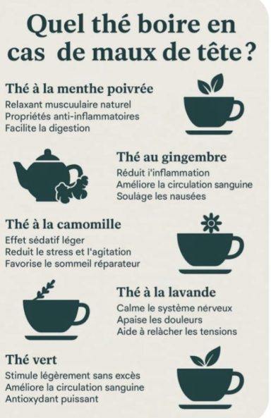 Thés vert, lavande, camomille, gingembre, menthe poivré